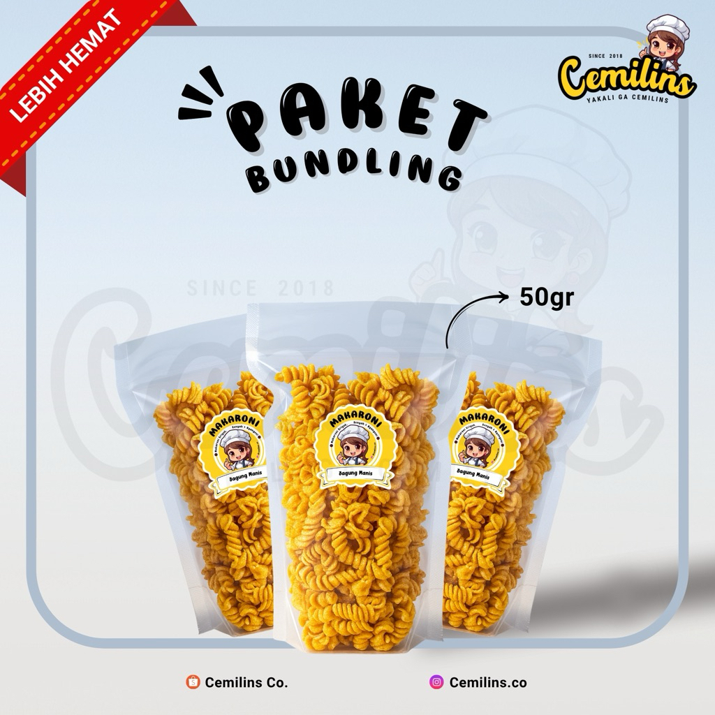

Paket Bundling Makaroni 50gr | Bisa Campur Rasa | Gratis Ongkir