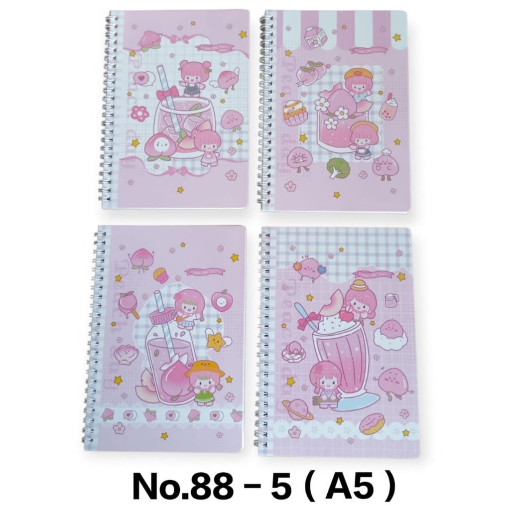

NOTEBOOK SPIRAL LUCU UKURAN A5 | BUKU CATATAN AESTHETIC KARAKTER IMUT ISI 40 LEMBAR