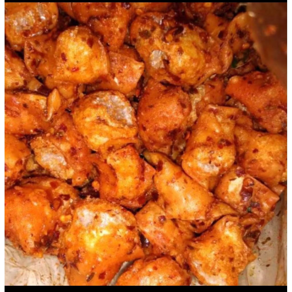 

Siomay Mini kering pedas daun jeruk 2500gr siomay Mini crispy BumBu rempah melimpah