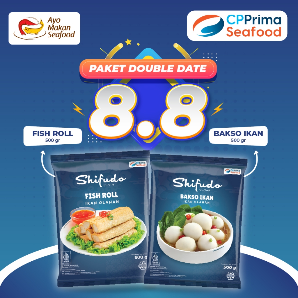 

PROMO Paket Double Date: Shifudo Fish Roll 500g & Shifudo Bakso Ikan 500g / Promo Hemat