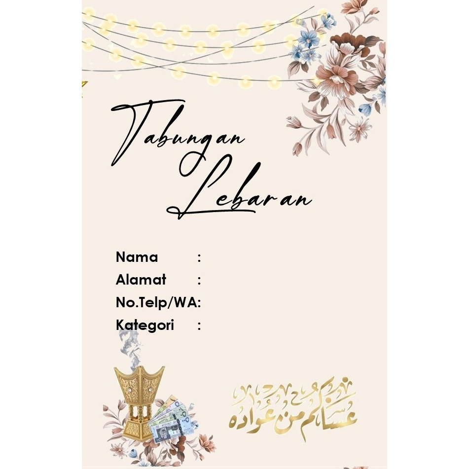 

ES88 TABUNGAN LEBARAN MOTIF BUNGA COKSU UK 21,5X16,5CM LIPAT2 CETAK BOLAK BALIK