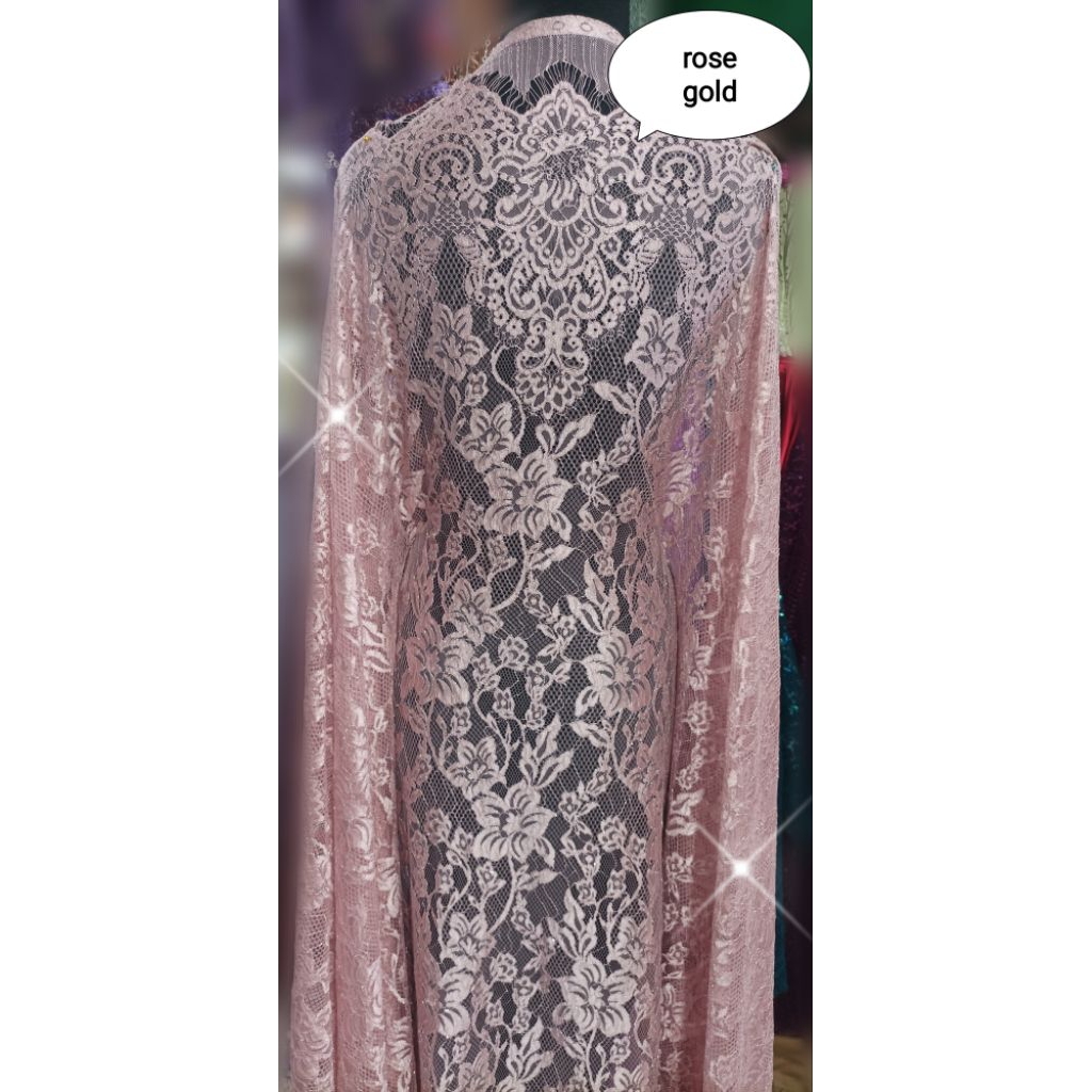 brokat semi prancis premium rosegold