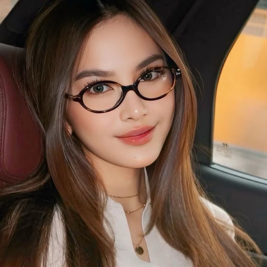 Kacamata Pria Wanita kacamata mahalini Terbaru Korea Oval Model Mahalini Fashionable Trendy Anti Rad