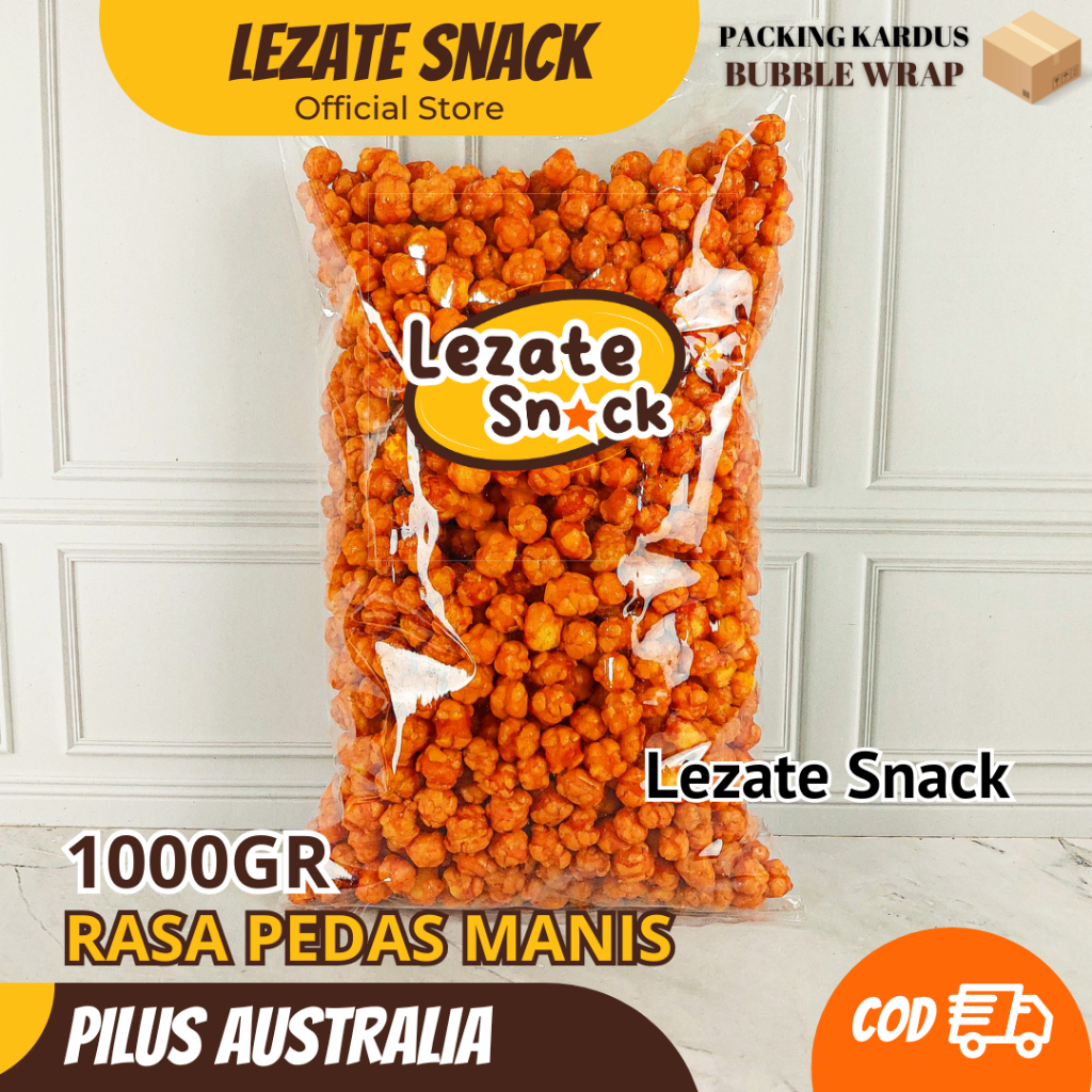 

Pilus Jagung Australia 1KG Manis Balado Pedas Manis Pilus Australia Kiloan Murah / Pilus Lezate Snack Food Popcorn