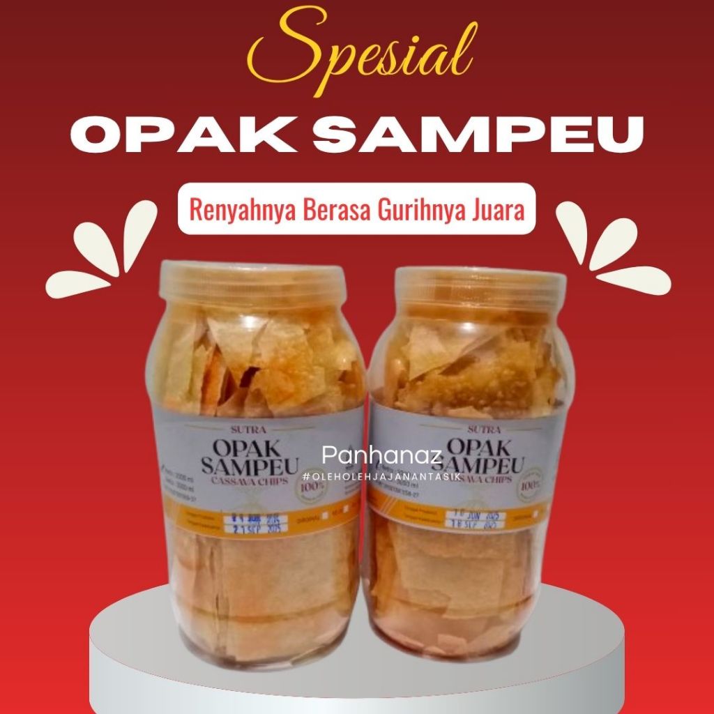 

Opak Sampeu Sutra Casavana Chips - Opak sampeu Sutra Casava Chips Toples 2000ML