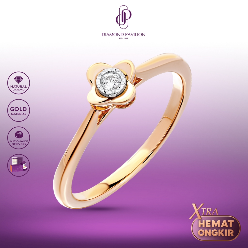 Diamond Pavilion Cincin Emas Batu Berlian Chives Ring