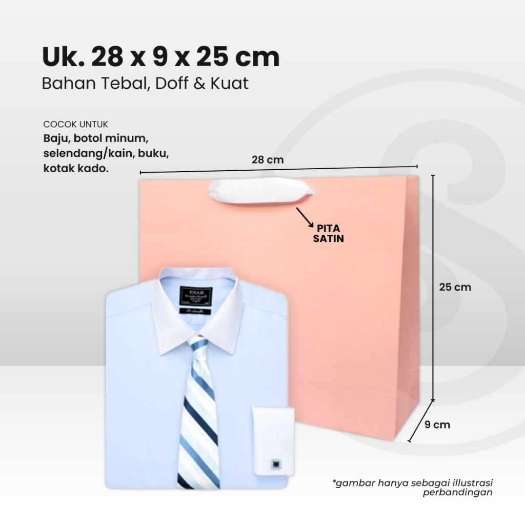 

VINDO PREMIUM PAPER BAG SEDANG TEBAL Uk. 28 x 9 x 25 cm
