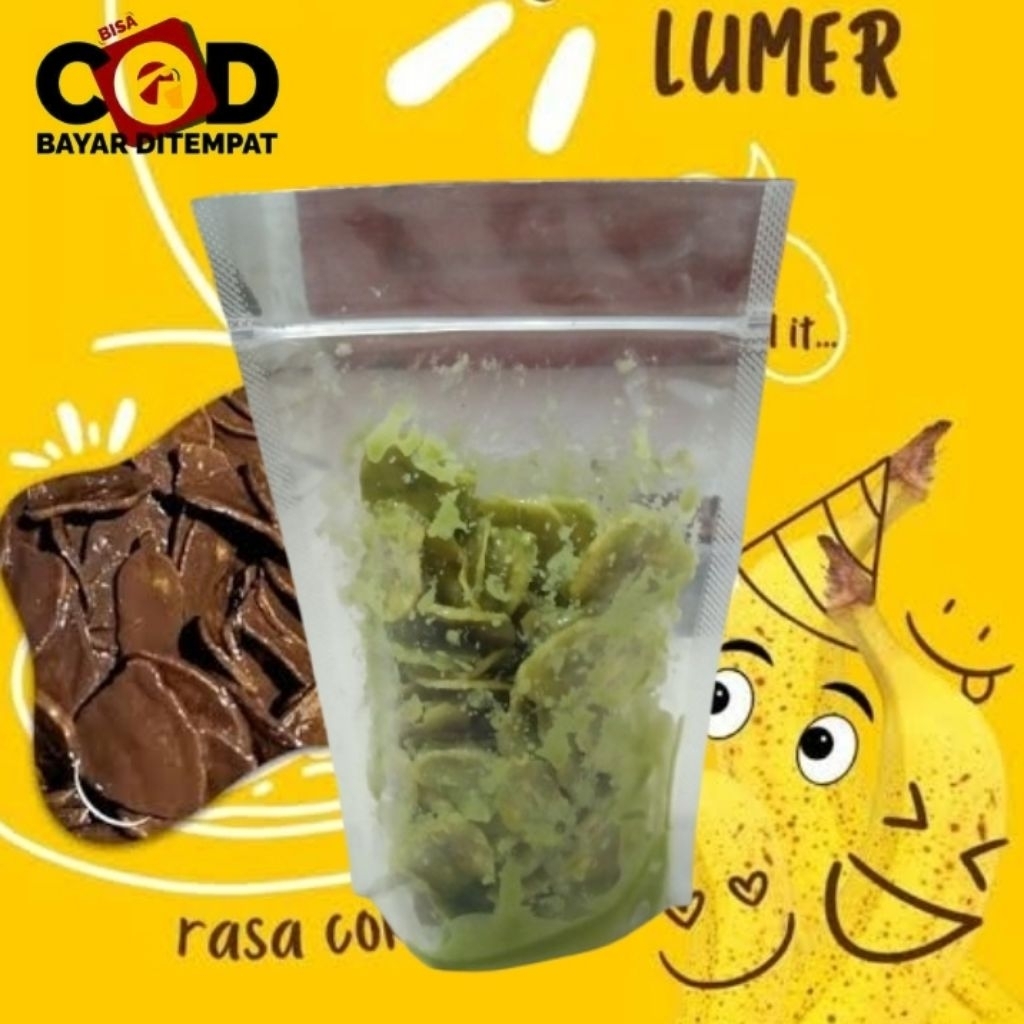 

keripik pisang coklat lumer rasa macha isi 100gram