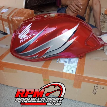 Tangki Bensin MEGAPRO New MEGAPRO Primus Warna Merah Set Striping Merah BAHAN TEBAL MIRIP ORIGINAL