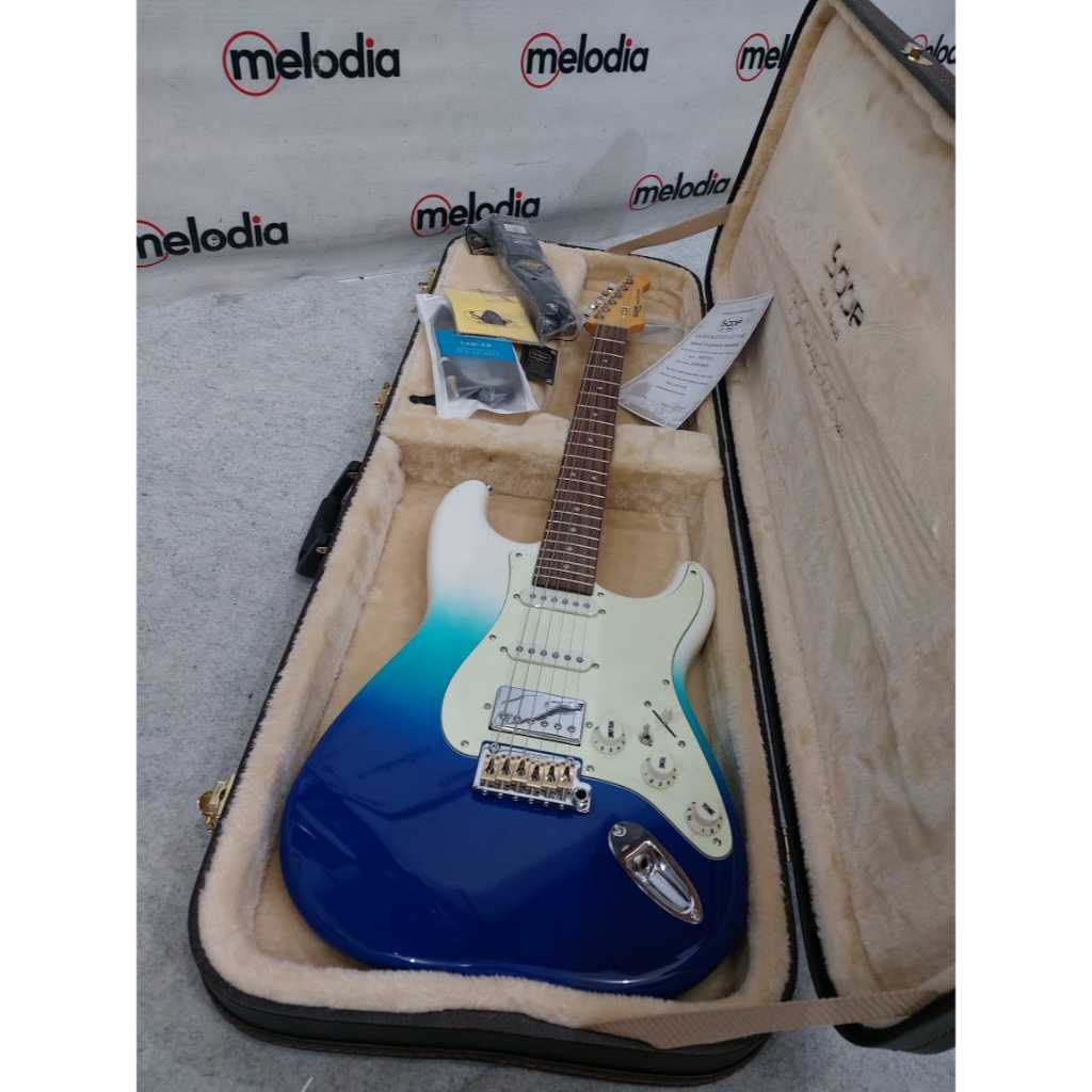 Sqoe SEST 1001BLW HSS Electric Guitar with Hardcase