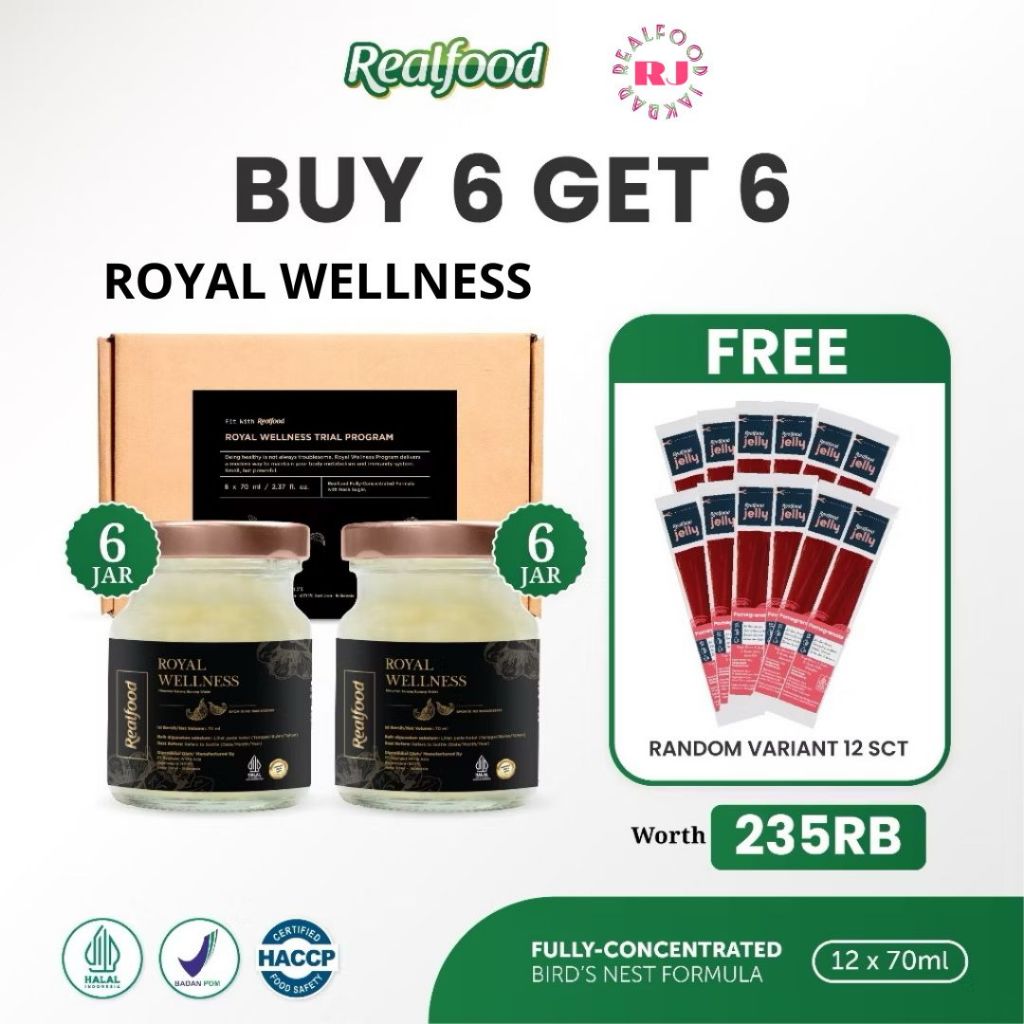 

Realfood Royal Wellness Trial 6 Jar (Minuman sarang burung walet)