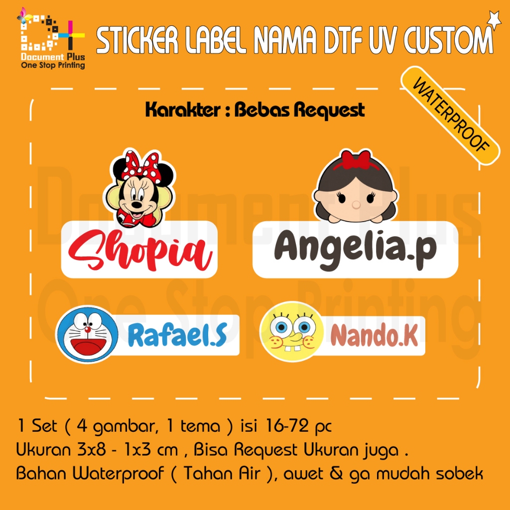 

Stiker UV DTF Sticker CUSTOM NAMA PERMANEN Sticker UV Timbul Bebas request karakter