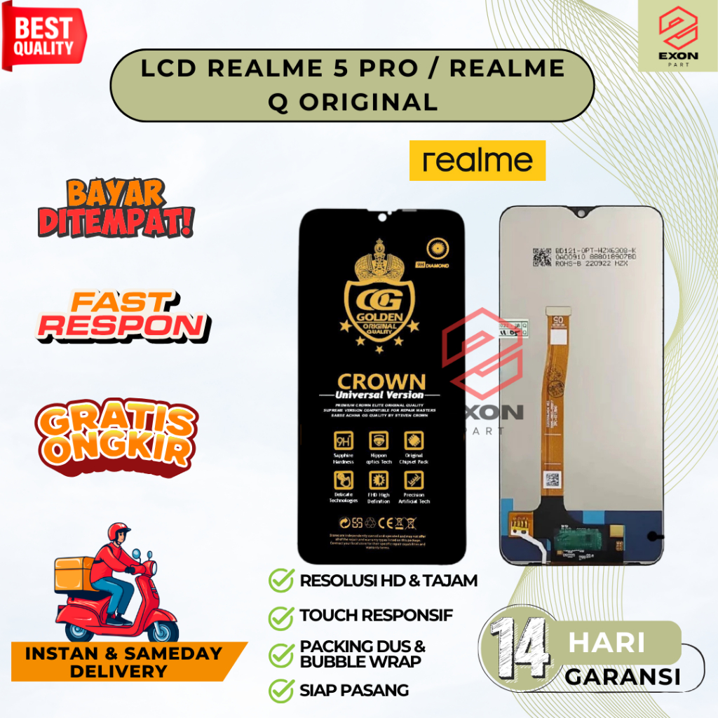 LCD TOUCHSCREEN REALME 5 PRO / REALME Q FULLSET ORIGINAL