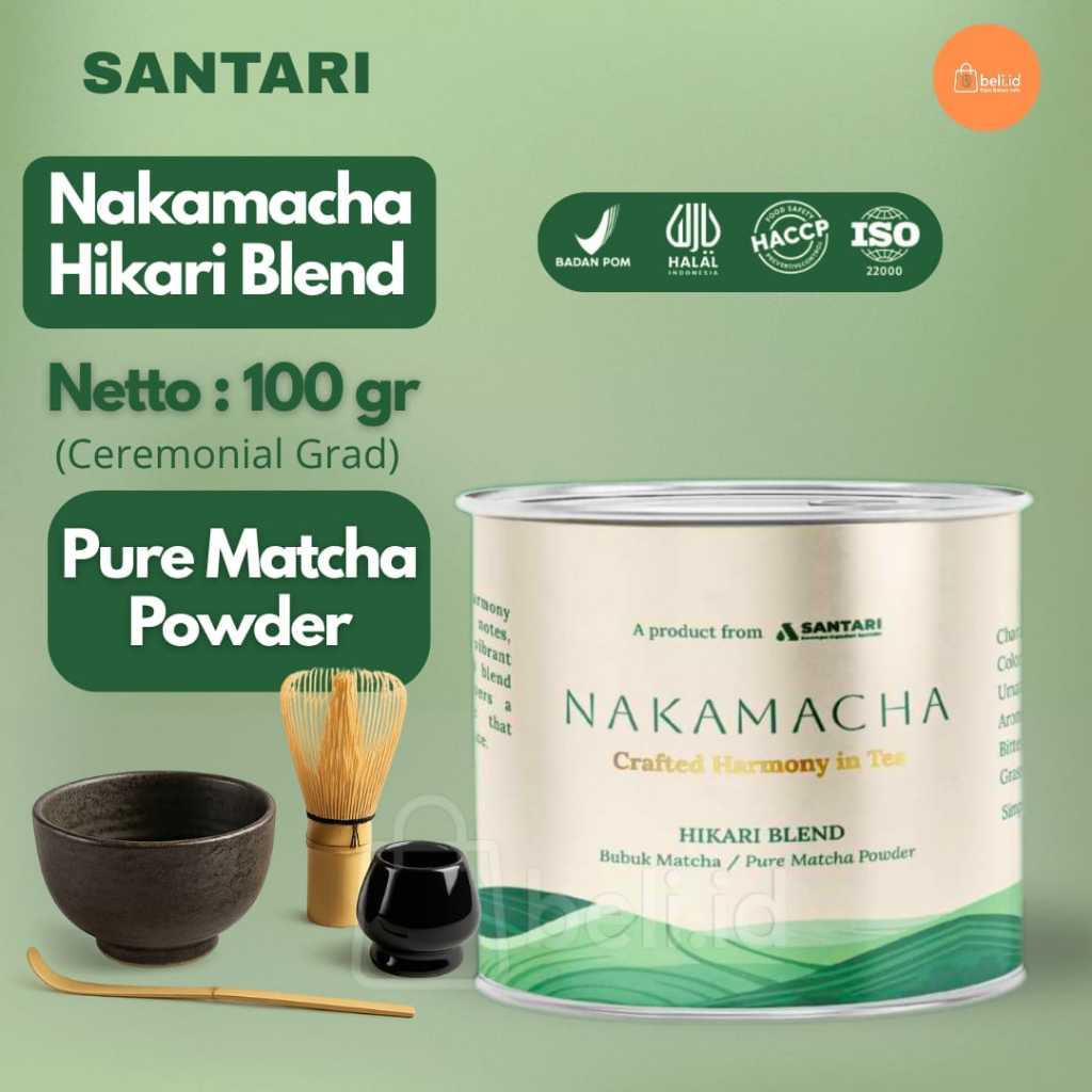 

Nakamacha Pure Matcha Powder - Hikari Blend Mix Ceremonial & Culinary - Bubuk minuman Matcha