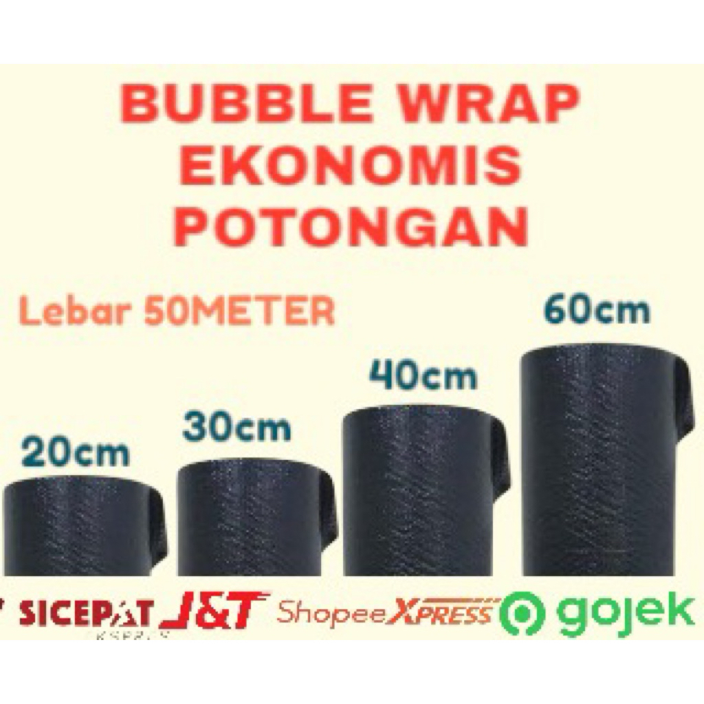 

BUBBLE WRAP POTONGAN 50meter HITAM DAN BENING