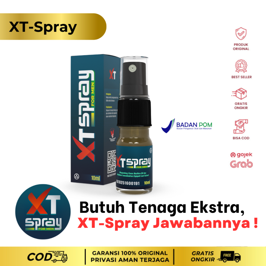 XT Spray Obat kuat semprot pria tahan lama Tidak Kebas Tidak Panas atasi ejakulasi dini asli herbal 