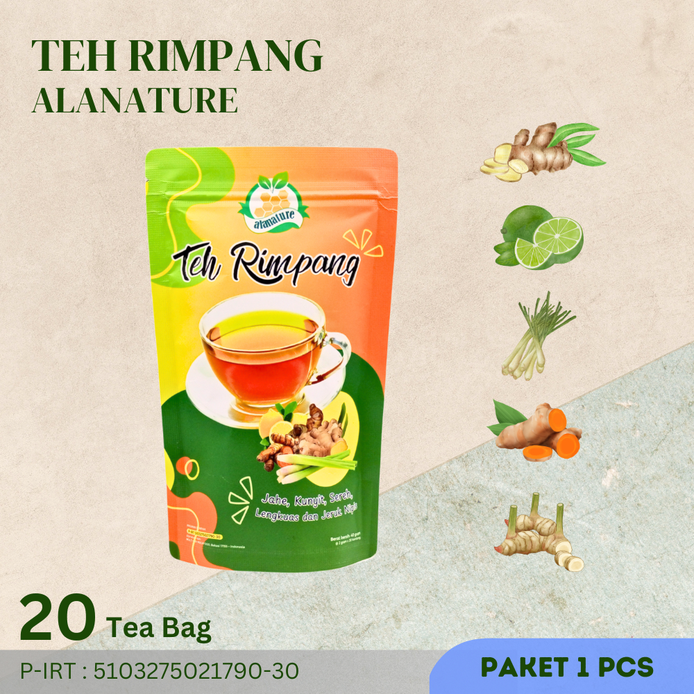 

Teh Rimpang Ala JSR I Teh Herbal Jahe Lengkuas Sereh Kunyit Jeruk Nipis I isi 20 Tea bag