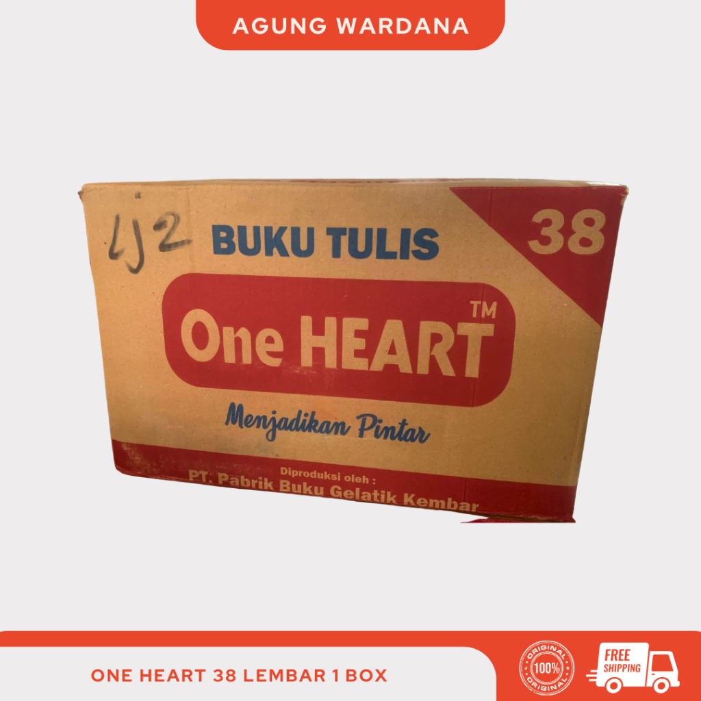 

BUKU TULIS ONE HEART 38 LEMBAR 1 DUS / BOX ISI 32 PAK (320 PCS)