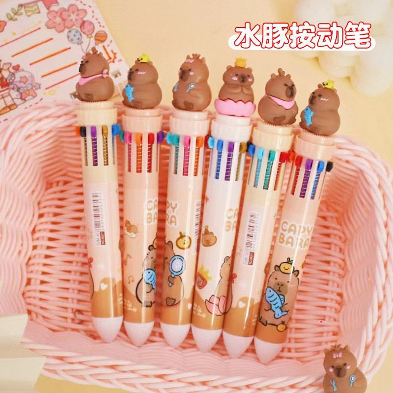 

Pulpen 10 Warna Karakter Capybara Gemoy Lucu - Molly Dolly's