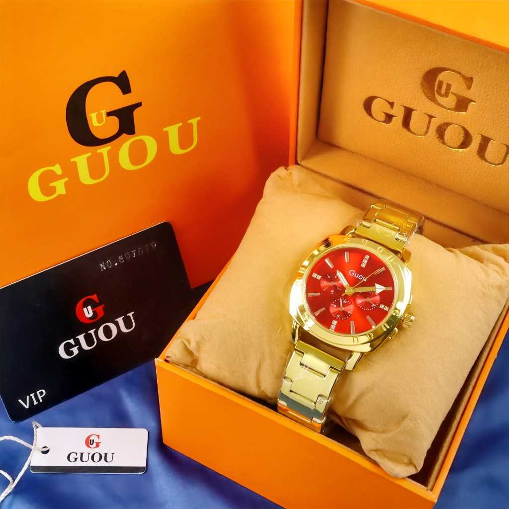 NEW JAM TANGAN WANITA CEWEK ORIGINAL GUOU RANTAI JAM TANGAN RANTAI MEWAH SIMPEL KADO MURAH