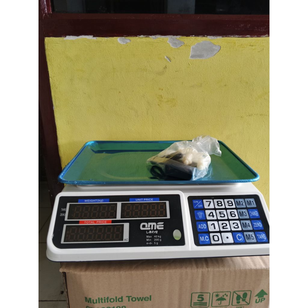 Timbangan Digital Pasar 40kg – QME Elektrik Harga Otomatis | Timbangan Barang
