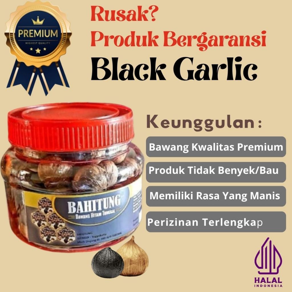 

Bahitung Black Garlic Bawang Hitam Tunggal Premium 250gr Solo Rasa Manis |Kaya Manfaat|Alami | HALAL
