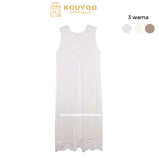 KOUYOO Rajutan Blus Knit Simple Aprikot Berlapis Dengan Rok Panjang Belahan Belakang Rok Gaun Rompi