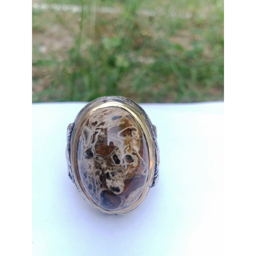 batu akik fosil aren motif sakral