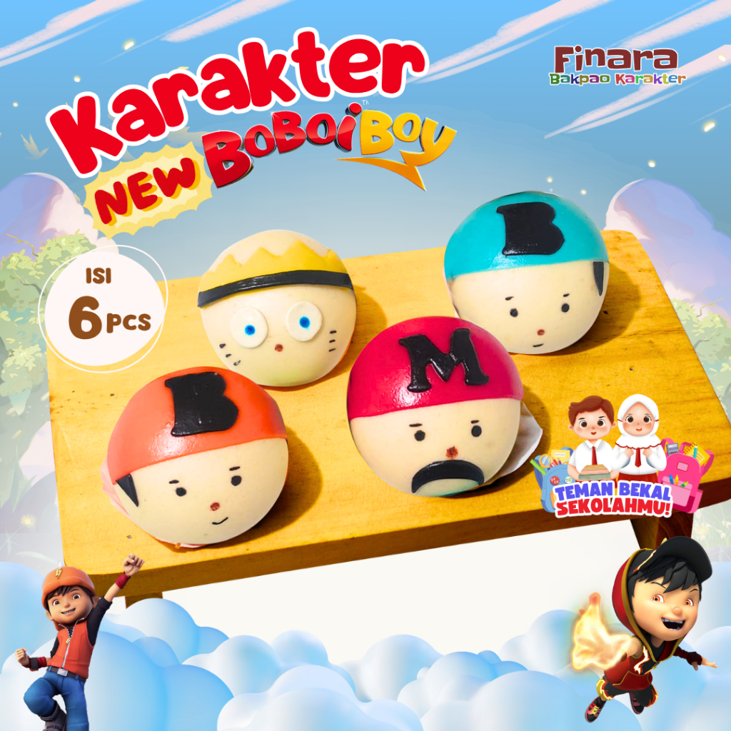

Bakpao Karakter Frozen Finara Boboiboy Isi 6 Cemilan Lucu Rasa Cokelat