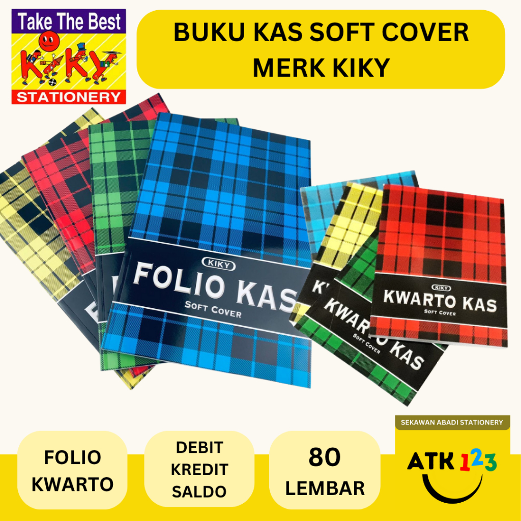 

KIKY Buku Kas Soft Cover Merk Kiky Debet Kredit Saldo Kwarto / Folio