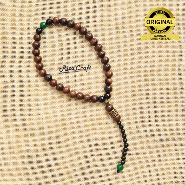 Tasbih Kayu Gaharu ASLI 100% Original Super 33 Butir mix Kayu Kokka Giok Hijau Sertifikat by Riza Cr