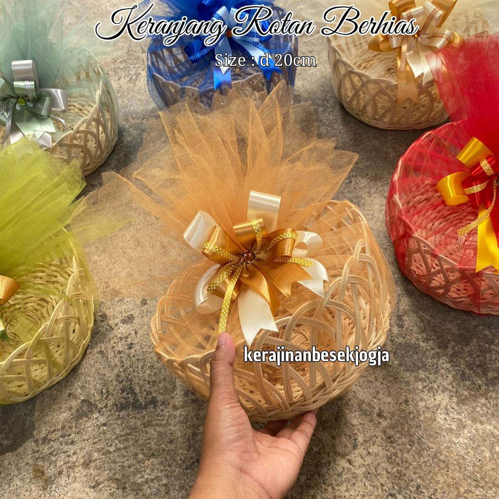 KERANJANG ROTAN D 20CM  | hantaran seserahan wadah telur parsel makanan parsel lamaran hantaran jogj