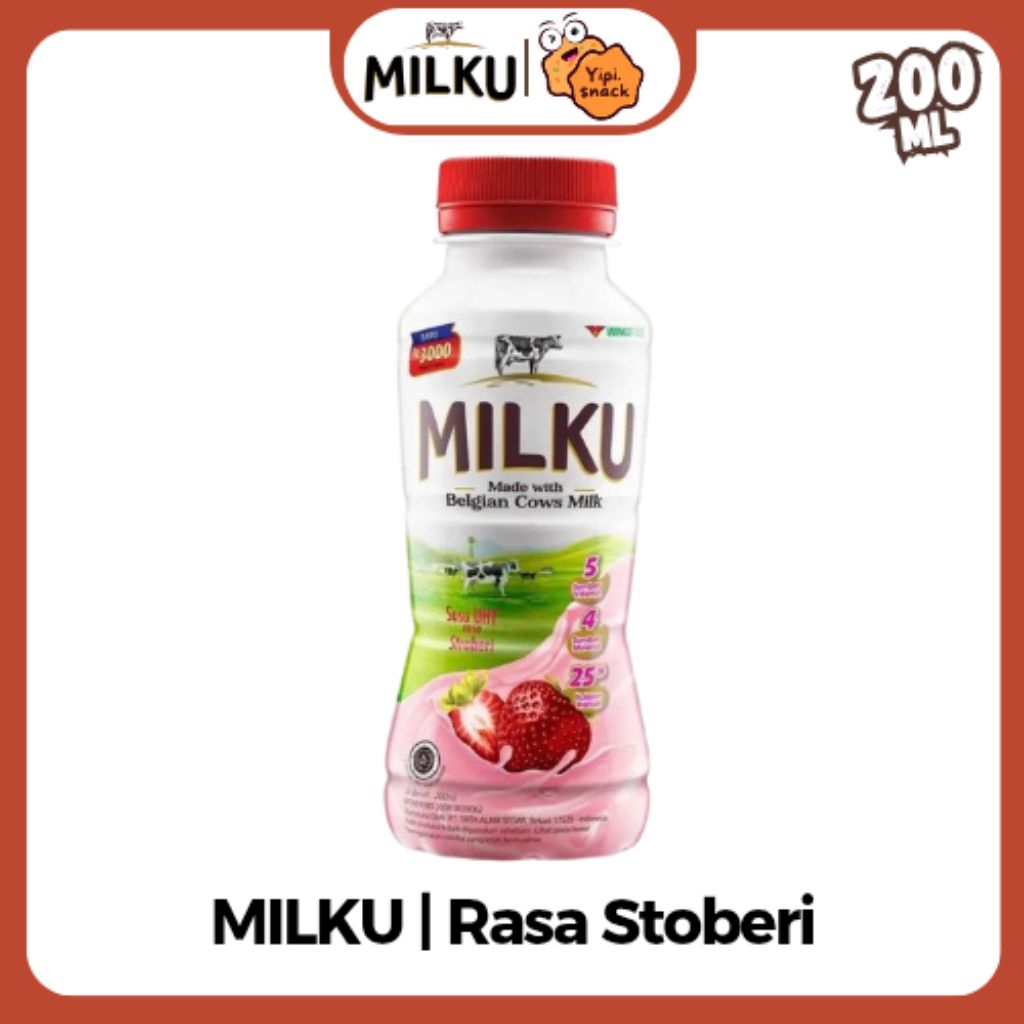 

MILKU Stroberi Susu UHT 200ml