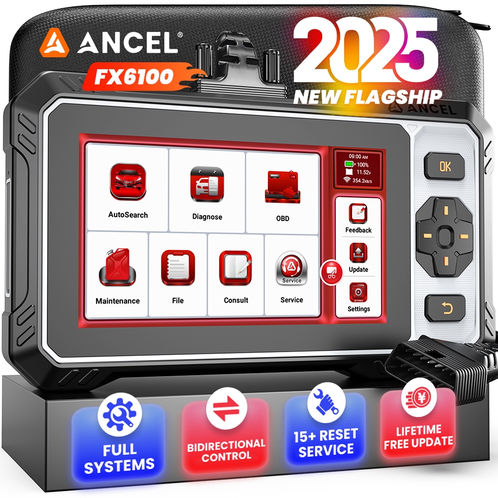 Indonesia-ANCEL FX6000 OBD2 Pemindai Otomotif 4 Sistem ABS EPB BMS ETS Minyak SAS 7 Reset Kontrol Bi