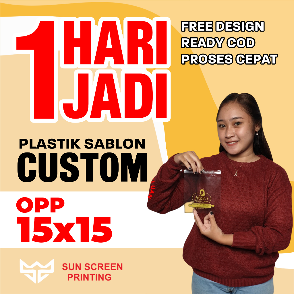Sablon Plastik Murah Opp Roti 15x15