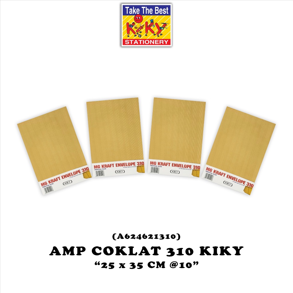 

KIKY Amplop Coklat No. 310 - 125 GRAM Lem - 1 Pack = 10 Lembar