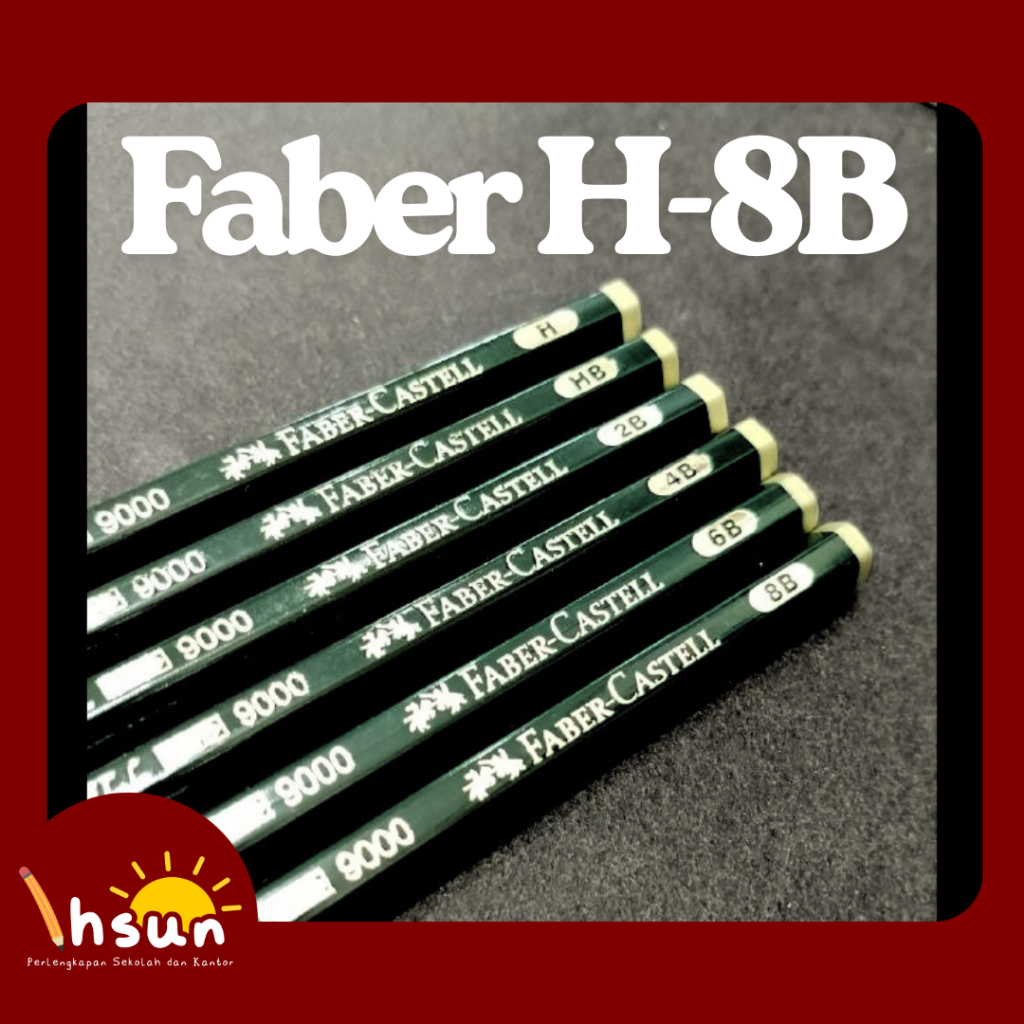 

Faber Castell Pensil H, HB, 2B, 4B, 6B, 8B