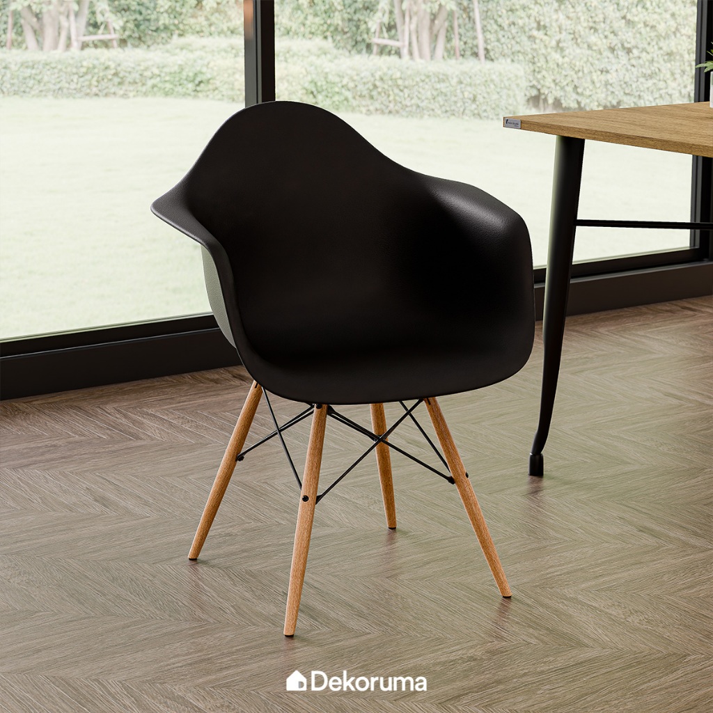 Dekoruma TOBY Kursi Makan Minimalis Berlengan / Kursi Cafe Plastik / Kursi Santai / Kursi Belajar Ne