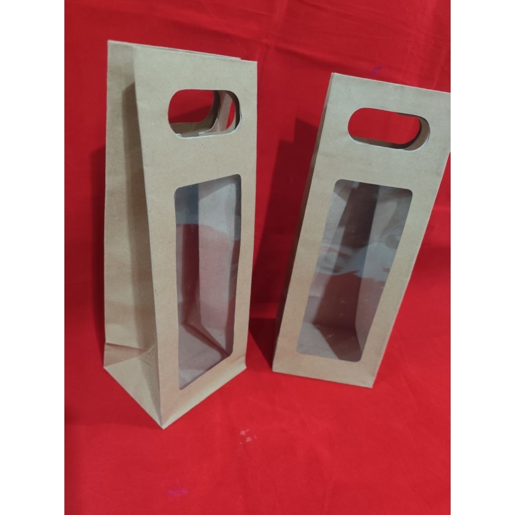 

paper bag botol wine ada mika tengah new isi 12 pcs
