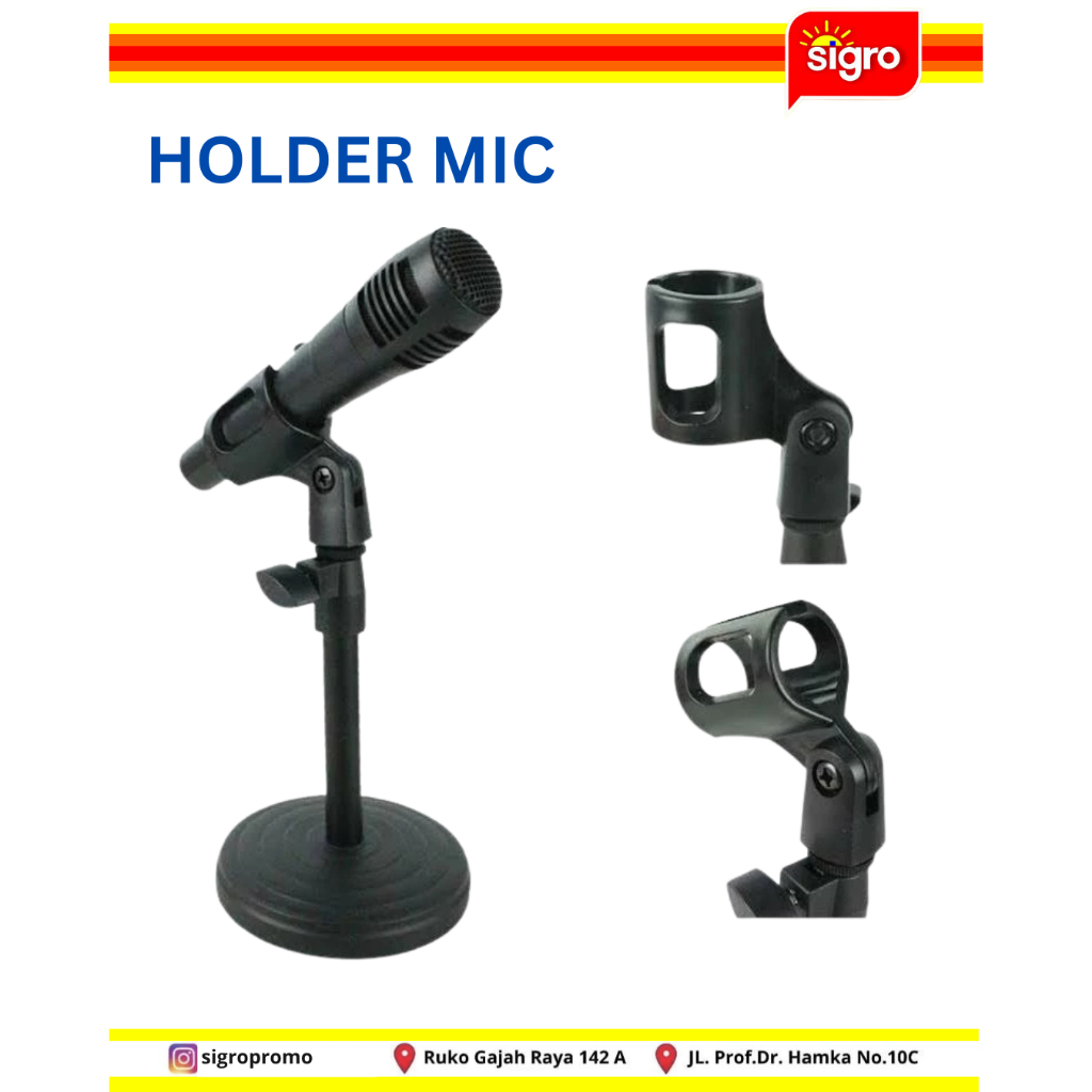 Holder Mic Capit Mic Besar / Jepit Mic / Dudukan Mic / Pegangan Mic