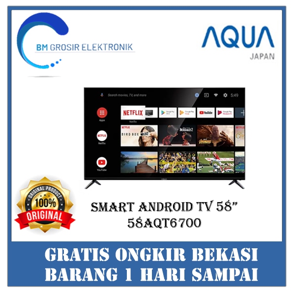 AQUA TV 58AQT6700UG TV 58INCH ANDROID TV