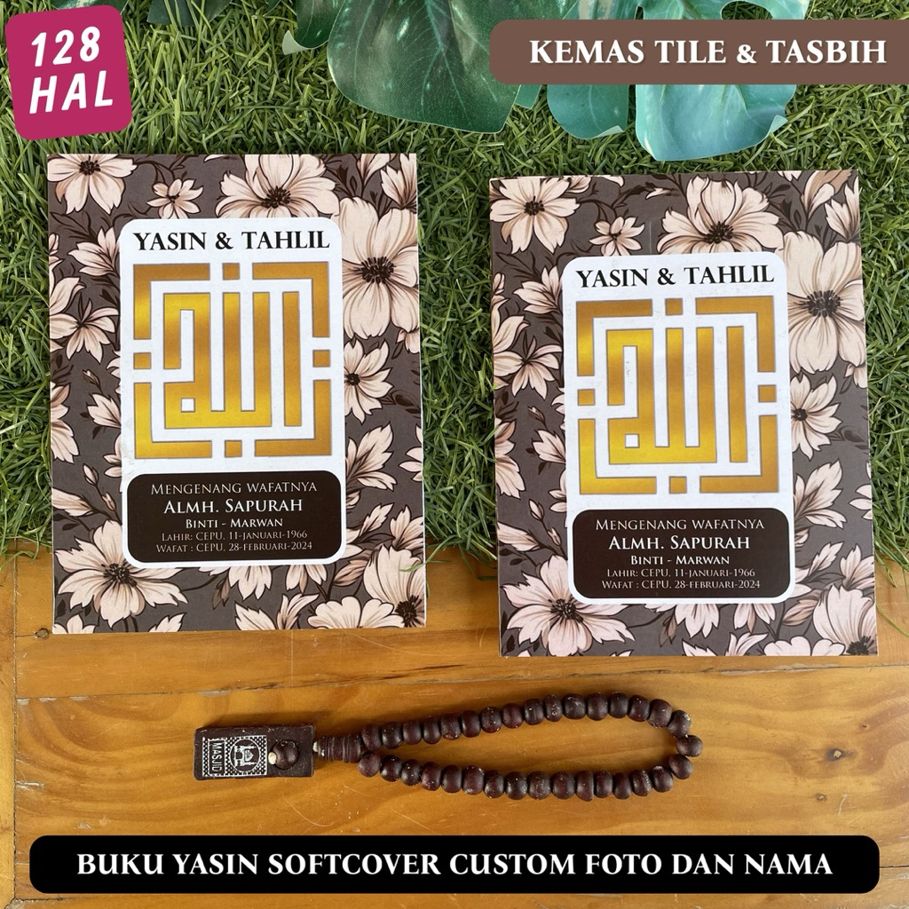 Yasin Tahlil Softcover 40 Harian Custom Model Bunga 128 Halaman