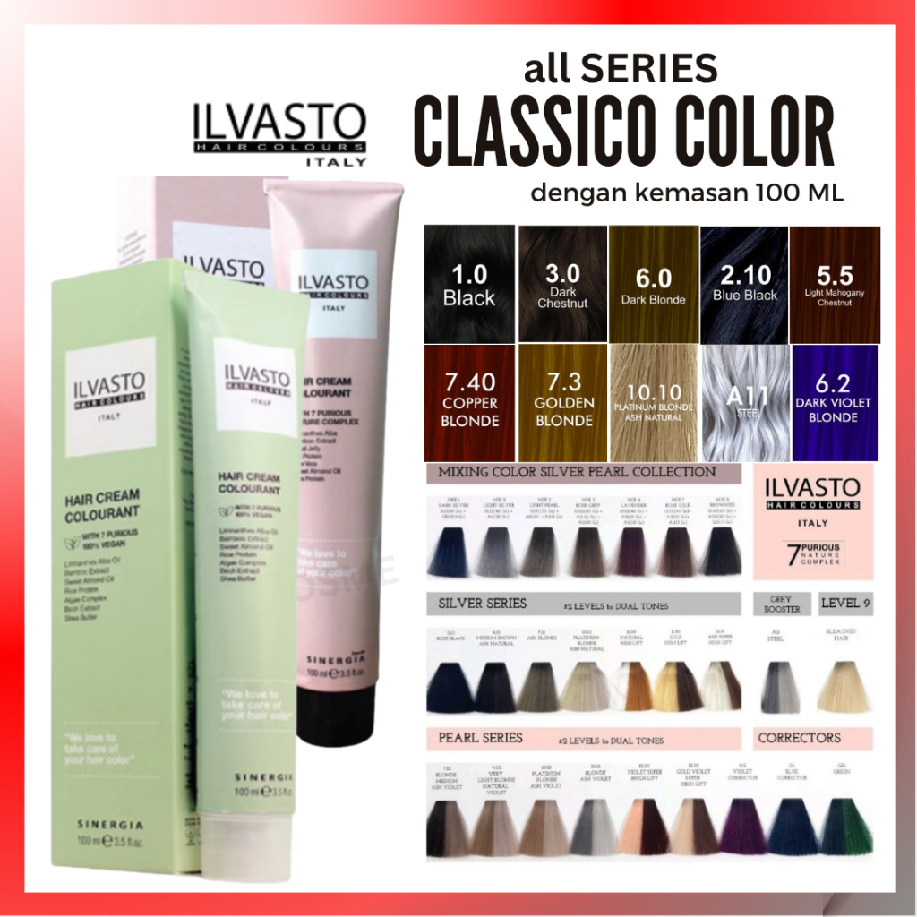 ILVASTO HAIR COLOR CLASSICO 100 gr | Sinergia Ilvasto Hair Colour | PEWARNA RAMBUT | CAT RAMBUT |ILV