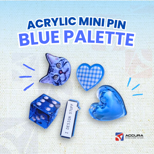 PIN AKRILIK AESTHETIC BLUE PALETTE | BROS PIN AKSESORIS TAS | Pin Akrilik Bros Tas Aesthetic [3Cm]