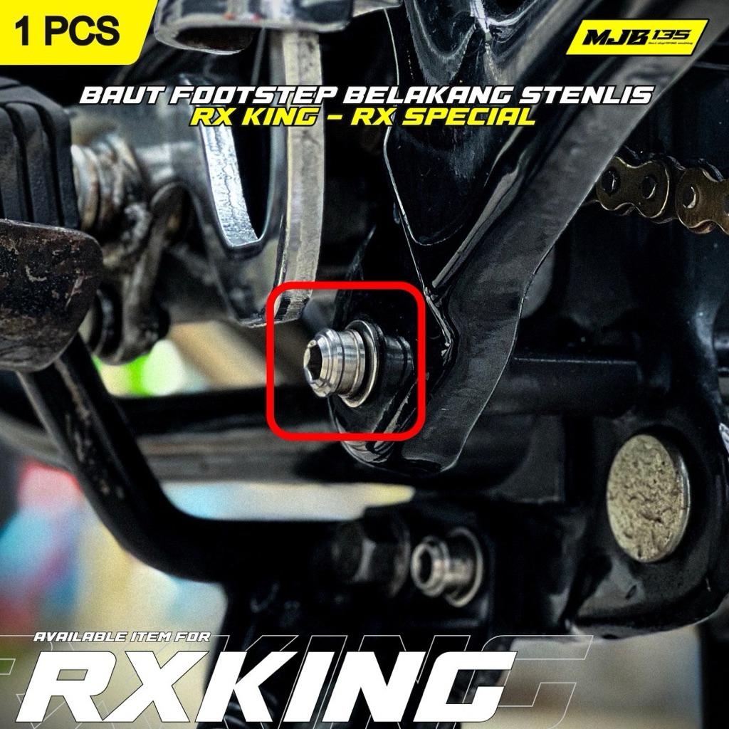 BAUT M8X25 DRAT 12 PANJANG 2.5 CM BAUT FOOTSTEP BELAKANG RX KING RXS RXK YT COSTUM STENLIS ( 1PCS BA