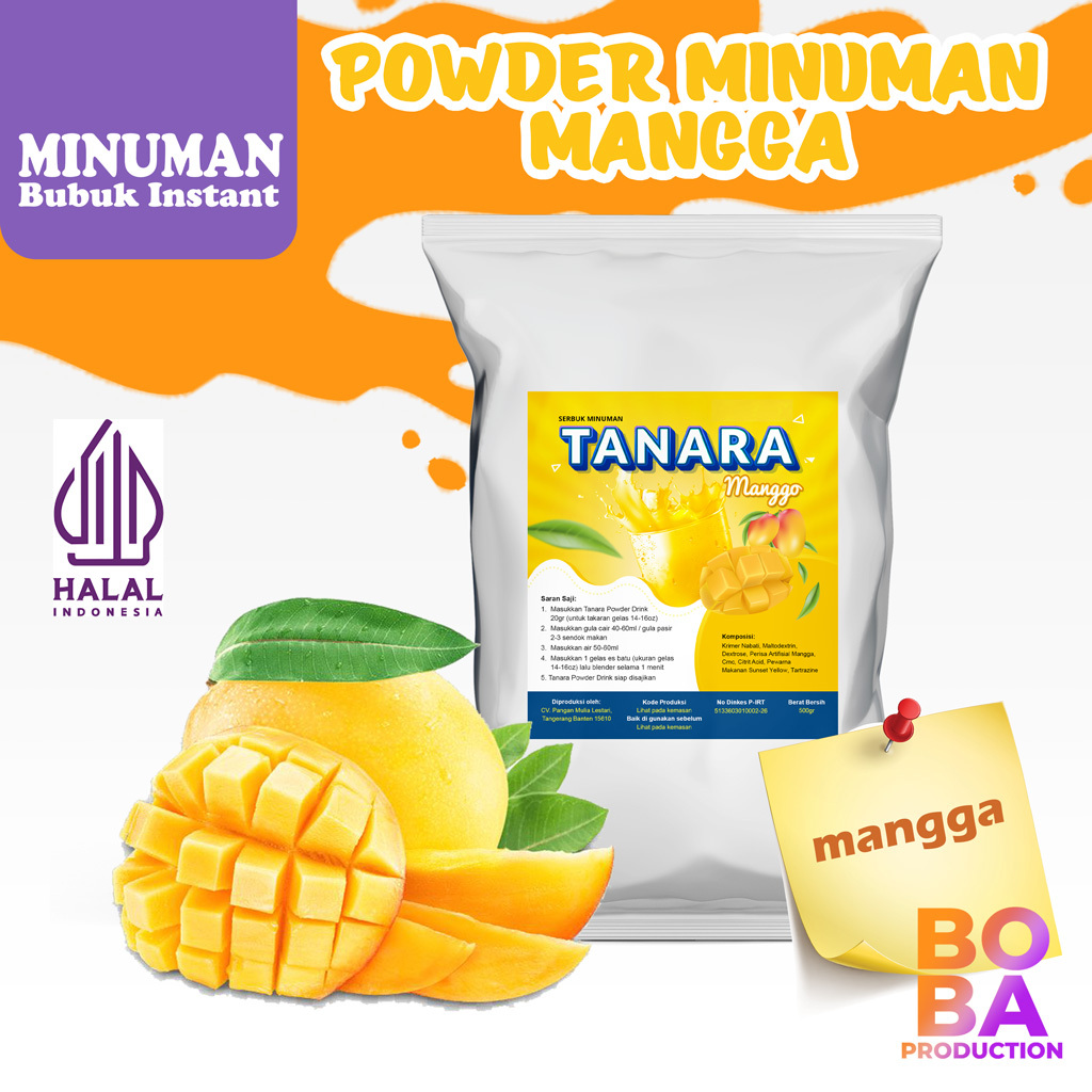 

TANARA Powder Mango 1kg - Bubuk Minuman Premium - BobaProduction