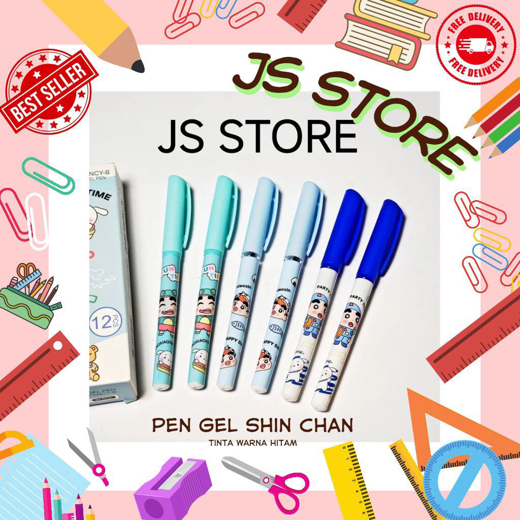 

Pen Pulpen Ballpoint Gel Karakter Shin Chan per biji