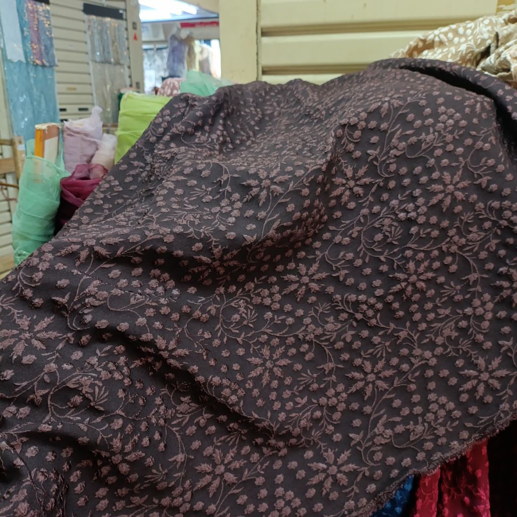 Ay00 VIRAL Kain Jaguard Embos Motif Bunga Timbul / Kain Jaguard Embos Fukuro Motif Bunga /