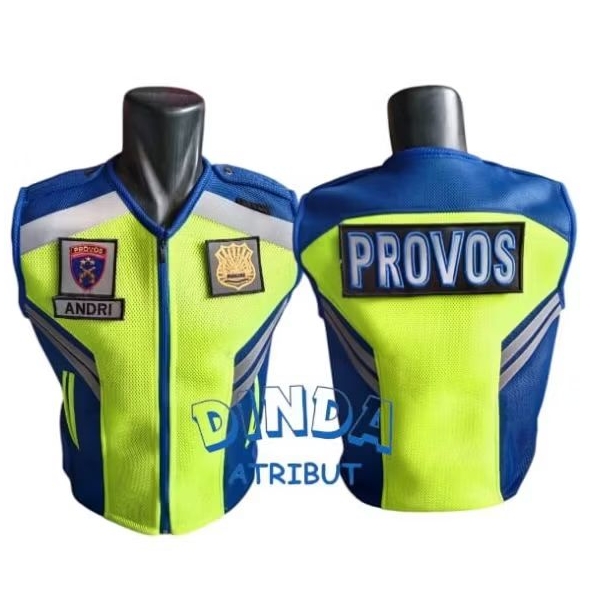 Rompi Provos Polri Biru Stabilo Bahan Doubelmes gratis nama
