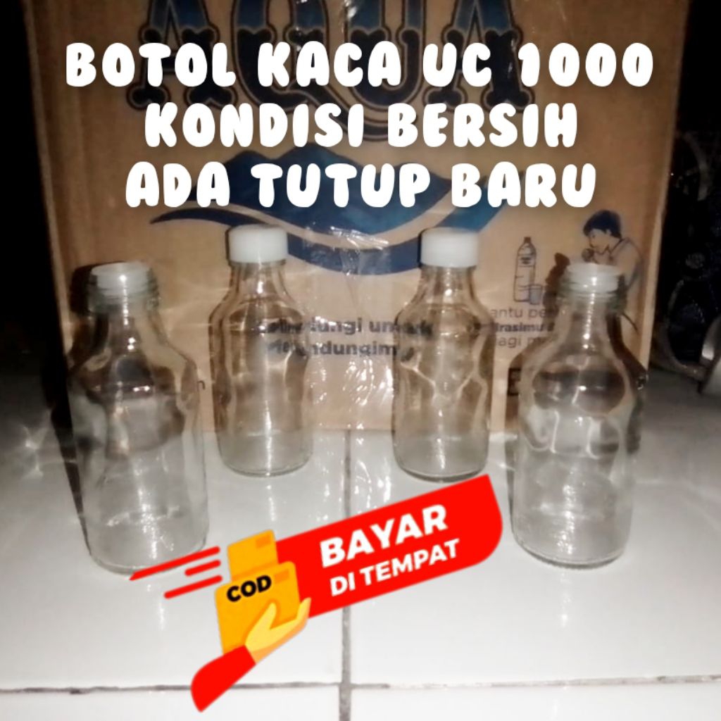 Botol Kaca UC 1000 Bekas Sudah Bersih Bonus Tutup Baru